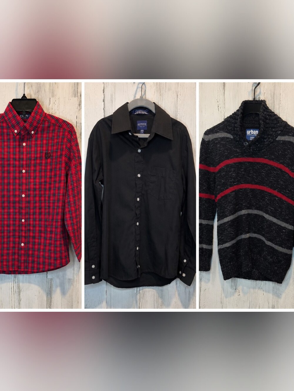 Boys Size 8 Clothing Lot Chaps Arrow Urban Pipeline Plaid Dress Shirts Sweater